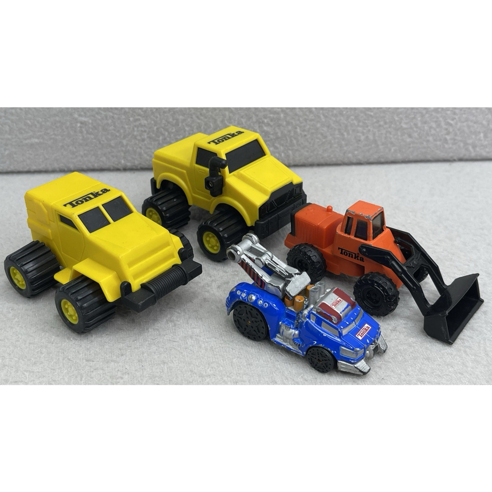Lot of 4 VTG Tonka Construction & Tow Truck Steel & Plastic Toys 2008 1992